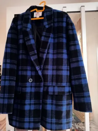 Chaqueta cuadros azul y negro