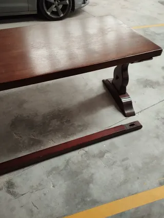 Mesa de roble macizo y sillas para txoko