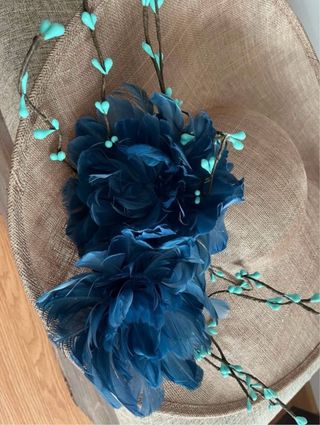 Pamela azul y turquesa hecha a mano