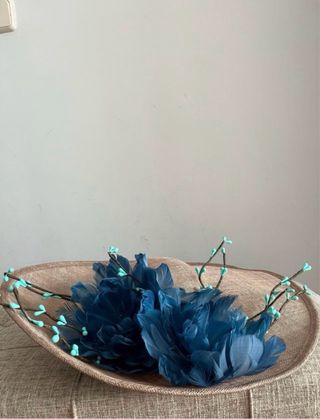 Pamela azul y turquesa hecha a mano