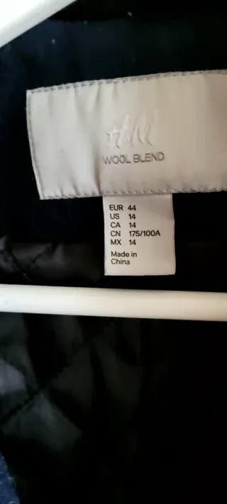 Abrigo H&M Azul Marino.Talla 44