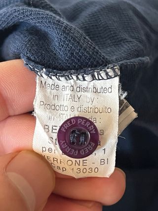 Polo Fred Perry Manga Larga Azul Vintage