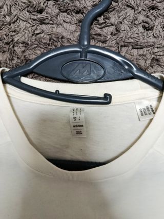 Camiseta Adidas Blanca Rayas Doradas