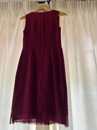 Vestido flecos burdeos Talla S/36-38