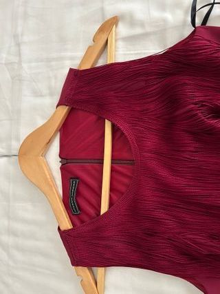 Vestido flecos burdeos Talla S/36-38