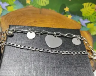 Pulsera acero con dije corazón