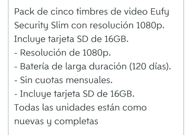 Lote Timbres Video Eufy Security Slim 1080P