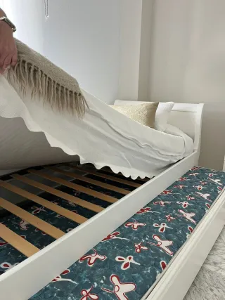 Cama góndola 90cm blanca con cama nido