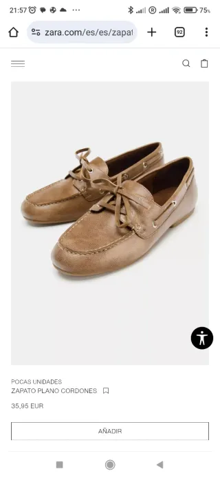 Zapatos planos Zara cordones marrones