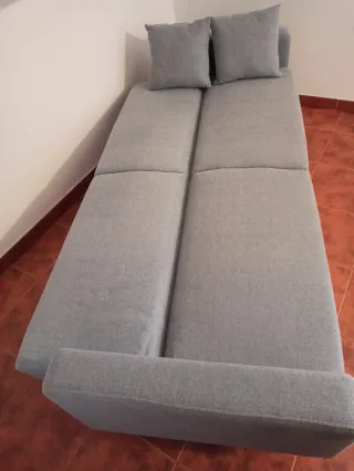 Sofá cama gris tela