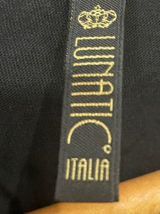 Top negro con lentejuelas dorado talla S