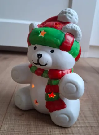 Osito portavelas con caja. Regalo vela.