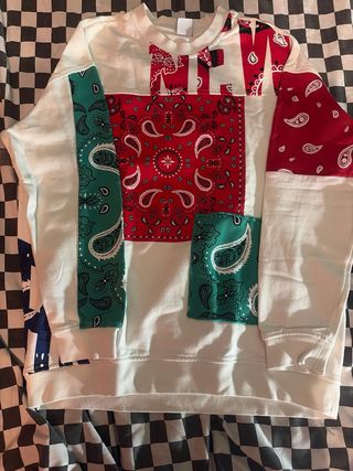 Sudadera Zara Patchwork Bandana Talla Única