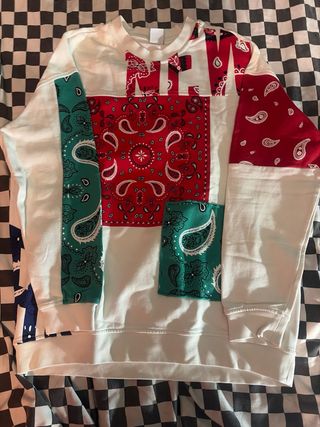 Sudadera Zara Patchwork Bandana Talla Única