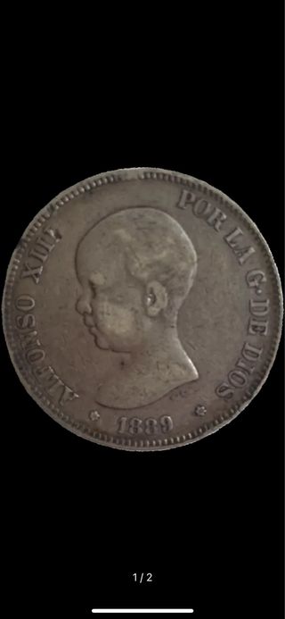 Moneda 5 Pesetas Alfonso XIII 1889