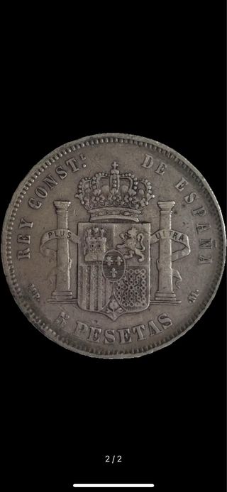 Moneda 5 Pesetas Alfonso XIII 1889