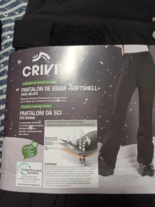 Pantalón esquí Crivit Softshell Talla 40