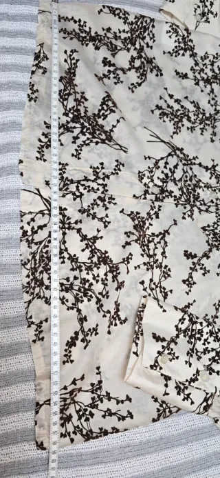 Blusa crema lazo estampado marrón talla única