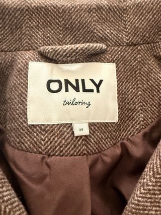 Abrigo cruzado ONLY lana marrón