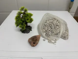 Acuario pecera azul y transparente