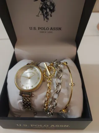 Reloj U.S. Polo Assn. Dorado y Plateado