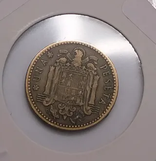 1 Peseta 1953 Doble Error Repintada Y Anepigrafa