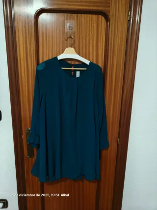Vestido gasa turquesa