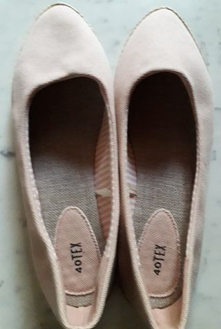 Zapatillas planas rosa suela goma