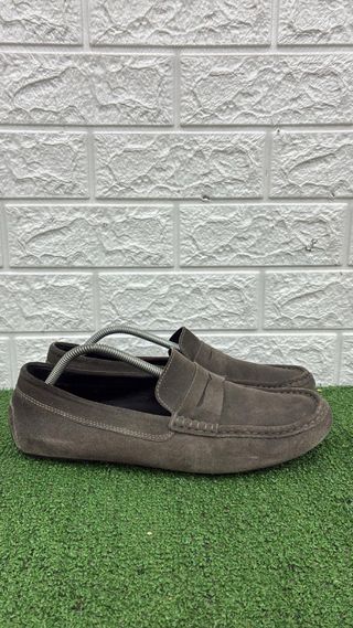 Mocassini uomo grigi in camoscio