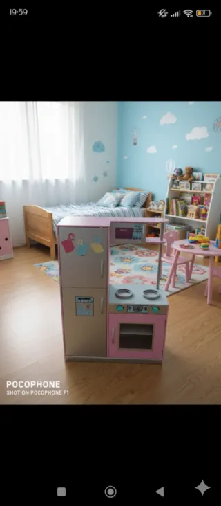 Cocinita rosa de juguete