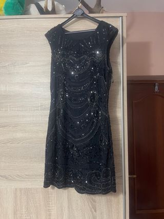 Vestido negro lentejuelas fiesta