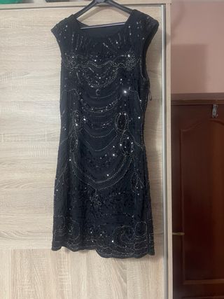 Vestido negro lentejuelas fiesta