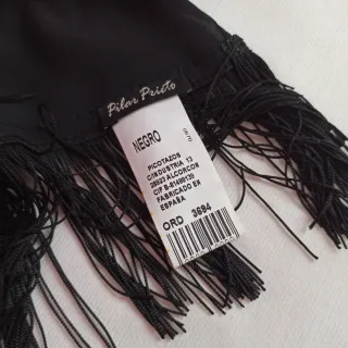 Elegante vestido fiesta lentejuelas verde negro