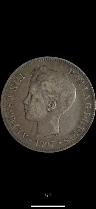 Moneda 5 Pesetas Alfonso XIII 1897