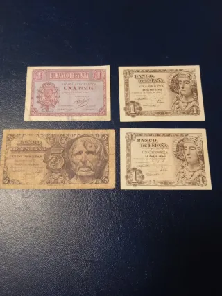 Billetes Peseta Banco de España (1 y 5)