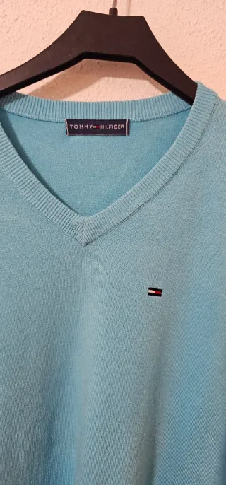 Jersey Tommy Hilfiger Azul con Codos Marrones