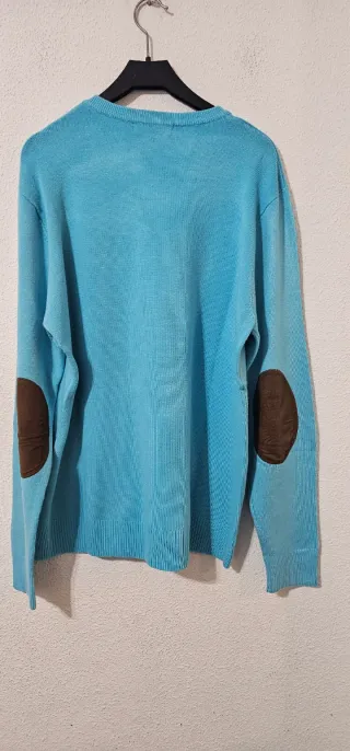 Jersey Tommy Hilfiger Azul con Codos Marrones