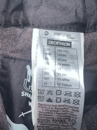 Pantalón de nieve infantil Wedze talla 10