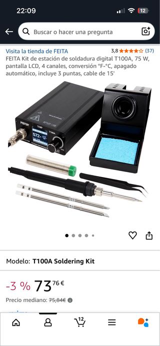 Soldador de estaño T100A estacion kit