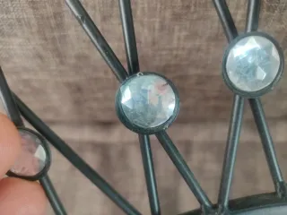 Espejo Sol Negro con Cristales Diámetro 63 cm