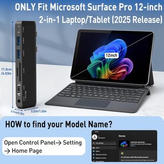 Base Surface Pro 12 2025 Thunderbolt 4 USB