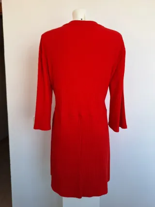 Vestido canalé rojo