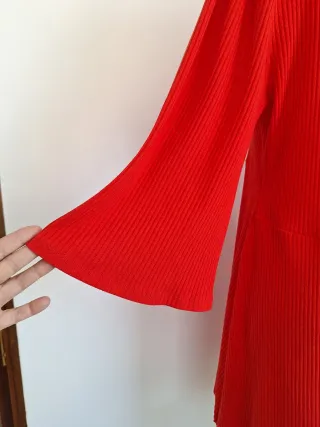 Vestido canalé rojo