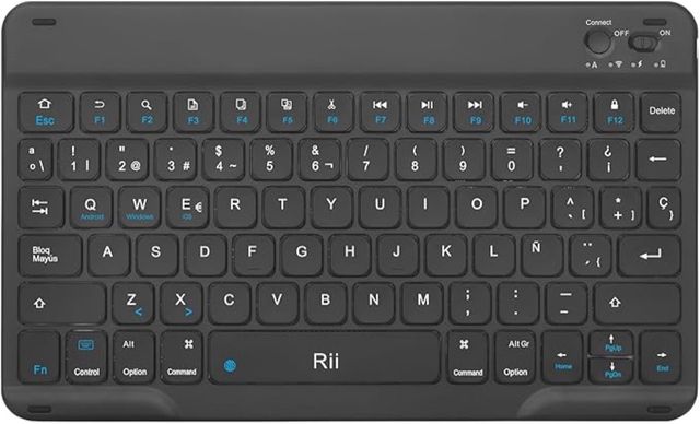 Tastiera Rii nera/grigia sottile e piccola - NUOVA