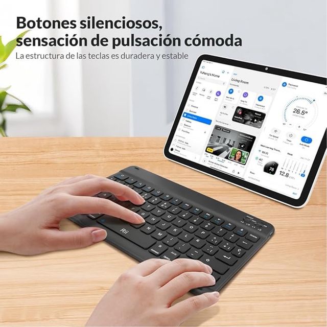 Tastiera Rii nera/grigia sottile e piccola - NUOVA