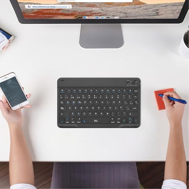 Tastiera Rii nera/grigia sottile e piccola - NUOVA