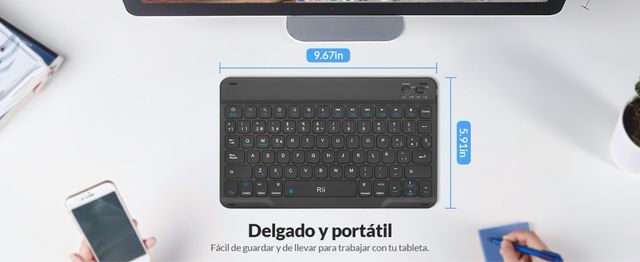 Tastiera Rii nera/grigia sottile e piccola - NUOVA