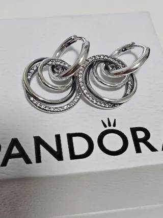 Pendientes Aro Pandora Circonitas Plata