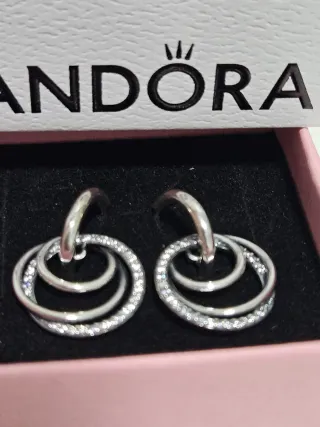Pendientes Aro Pandora Circonitas Plata