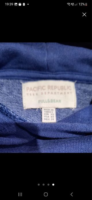 Sudadera Pull and Bear Newport City Azul Talla XS